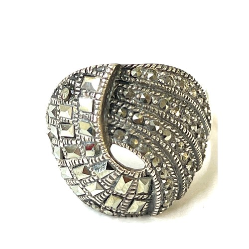 302 - Silver hallmarked art deco marcasite ring