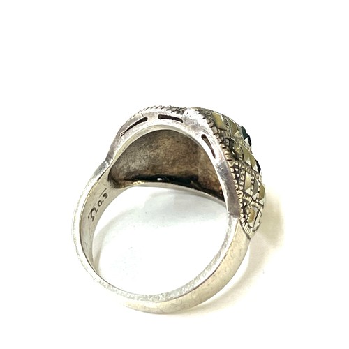 302 - Silver hallmarked art deco marcasite ring