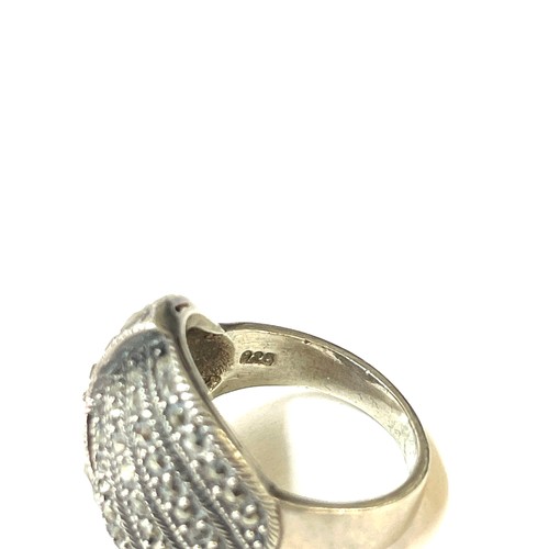 302 - Silver hallmarked art deco marcasite ring