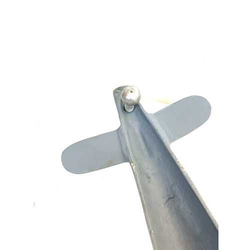 62 - Cast aluminum plane model measures approximately 19 inches depth 25 inches wide