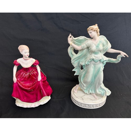 27 - Two boxed porcelain figures one Coalport 'Ladies of Fashion Flair' and Wedgwood ' Spirit of Dance Ma... 