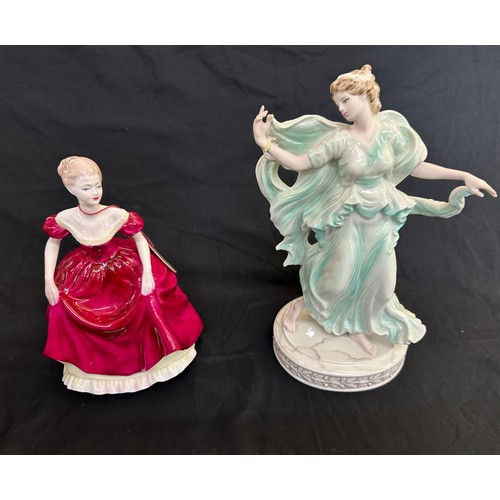 27 - Two boxed porcelain figures one Coalport 'Ladies of Fashion Flair' and Wedgwood ' Spirit of Dance Ma... 