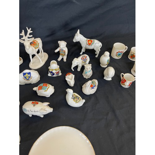 52 - Large selection of assorted crested china includes animals cups and saucers etc