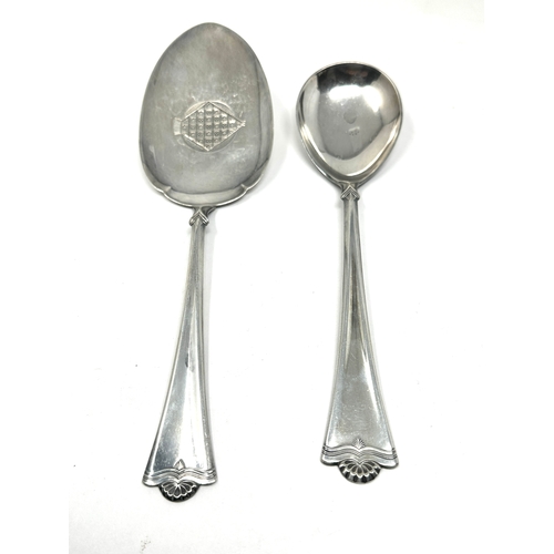 2 - 2 norway silver serving spoons