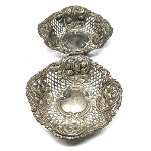 21 - 2 antique silver sweet dishes Birmingham silver hallmarks