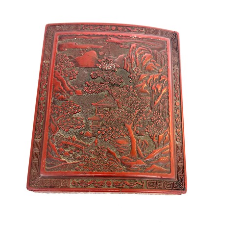 4 - Antique Chinese red cinnabar lacquered box