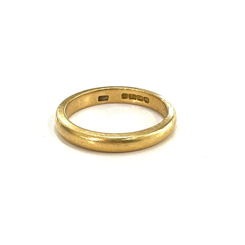 391 - 22ct Gold wedding band, total weight 4.6grams, hallmarked 22, ring size N