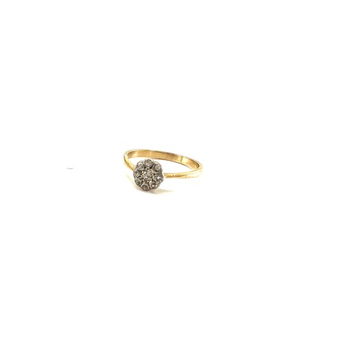 399 - Ladies 9ct gold diamond set dress ring, ring size Q, total weight 2.2grams