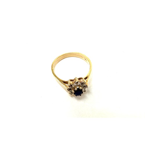 291 - Ladies 9ct gold stone set dress ring, hallmarks are worn, ring size R total weight 3.7grams