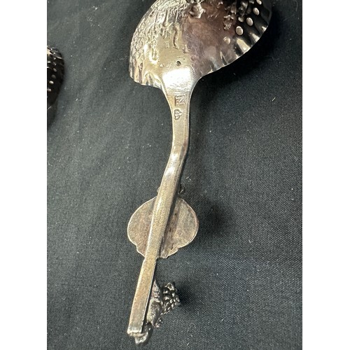 309 - Silver sugar tongs, 2 Novelty spoons etc