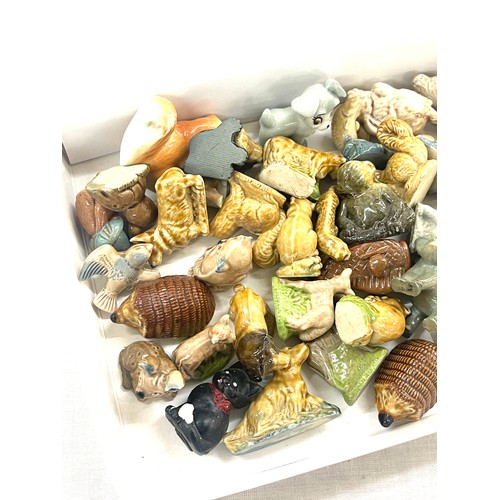 295 - Selection of vintage Wade whimsies includes elephants, dog in bed etc