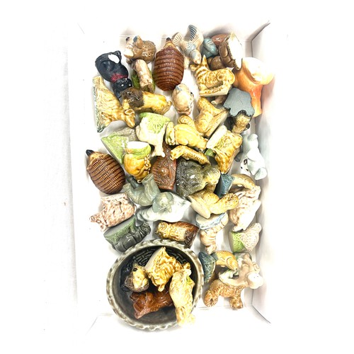 295 - Selection of vintage Wade whimsies includes elephants, dog in bed etc