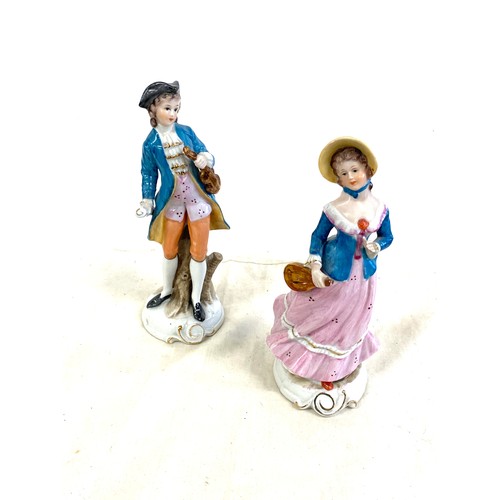 67 - Two Antique Dresden porcelain figures, over all good condition, height approximately 8