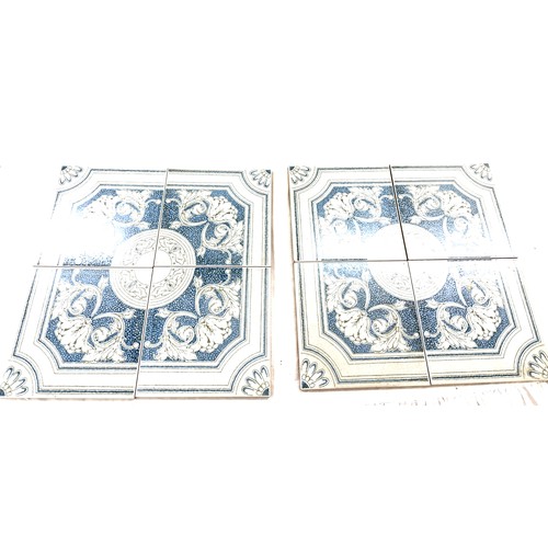 43 - Set of blue and white vintage tiles
