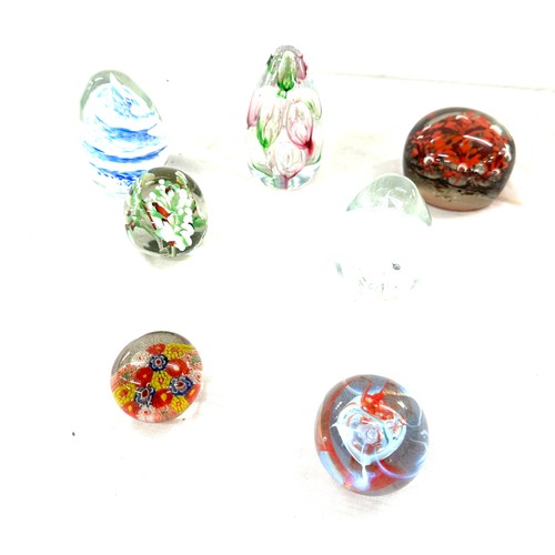 37 - 7 Vintage and later glass paperweights