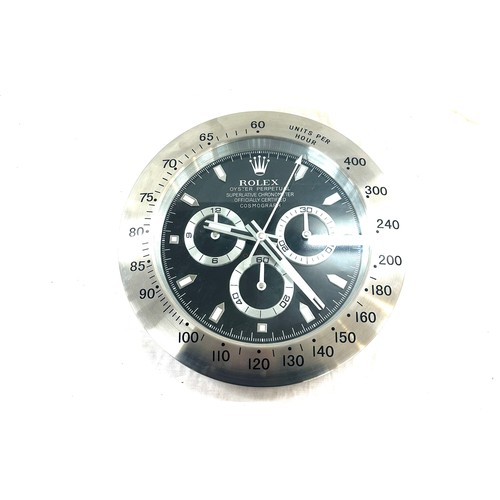 87 - Rolex advertising wall hanging clock, battery operated, approximate diameter: 13.5 inches