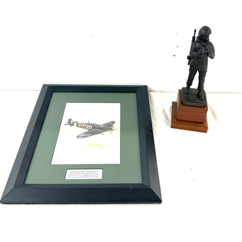 66 - Signed watercolour Super Marine Spitfire Mark VB, AD233, approximate frame measurements: 14 by 11 in... 