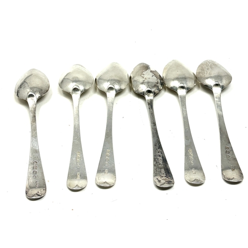 110 - 6 georgian silver tea spoons