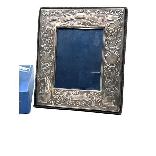 115 - 2 silver picture frames largest measures approx 16cm by 14cm