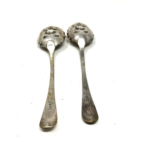 141 - 2 georgian silver berry spoons