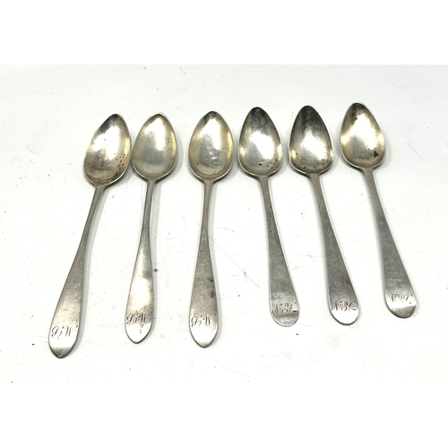 114 - 6 scottish georgian silver tea spoons