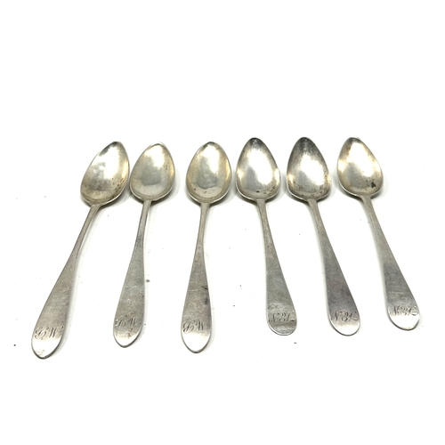 114 - 6 scottish georgian silver tea spoons