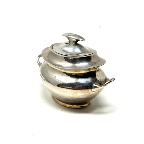 111 - Silver caddy birmingham silver hallmarks measures approx 11cm wide height 8cm