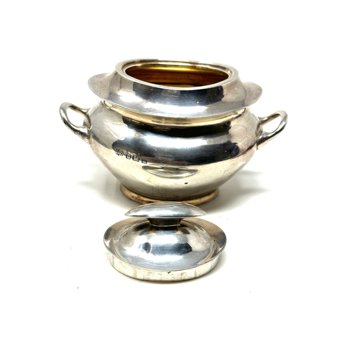 111 - Silver caddy birmingham silver hallmarks measures approx 11cm wide height 8cm