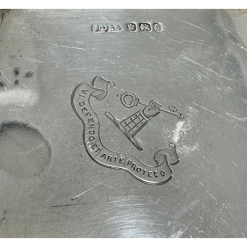 128 - crested silver pin dish sheffield silver hallmarks measures approx 10cm by 7cm