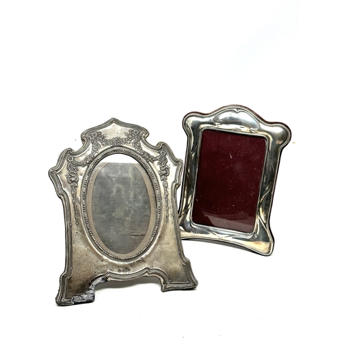 95 - 2 silver picture frames largest antique frame measures approx 22cm by 16cm in need of restoration as... 