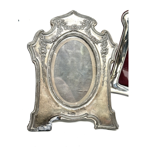 95 - 2 silver picture frames largest antique frame measures approx 22cm by 16cm in need of restoration as... 