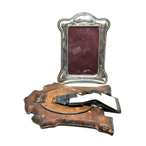 95 - 2 silver picture frames largest antique frame measures approx 22cm by 16cm in need of restoration as... 