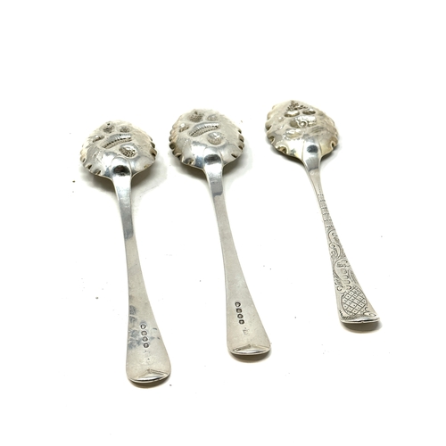 103 - 3 georgian silver berry spoons