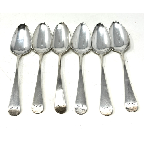 92 - 6 georgian silver tea spoons