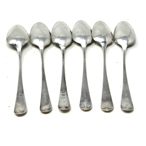 92 - 6 georgian silver tea spoons