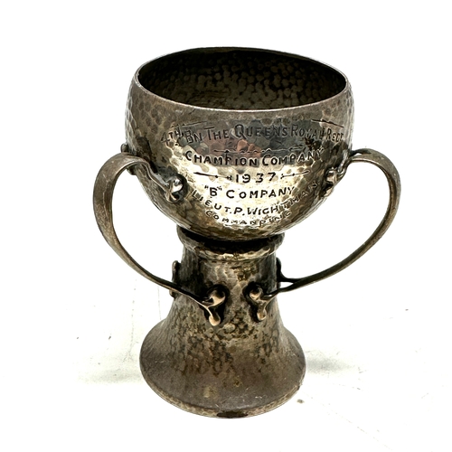 106 - Antique silver mether cup military presentation engraved measures approx height 8cm