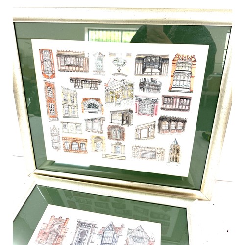 18 - 2 Framed paintings by David S Cook, Ipswich windows and Ipswich old entrances, 22 inches tall 25 inc... 