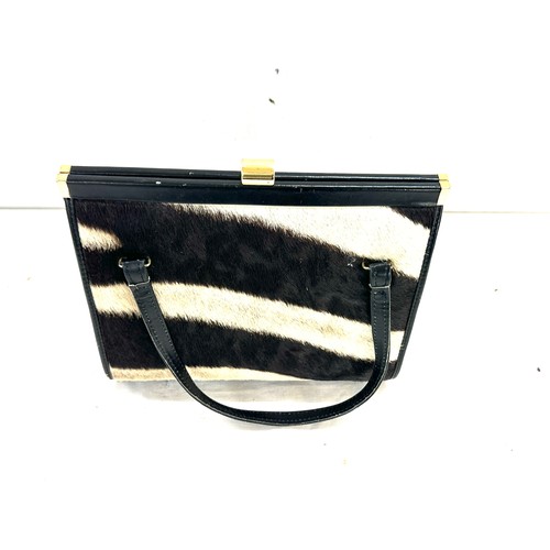 14 - Vintage Zebra fur handbag