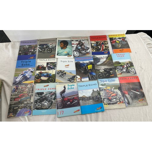 57 - 40 triple echo motor bike magazines, vintage and later