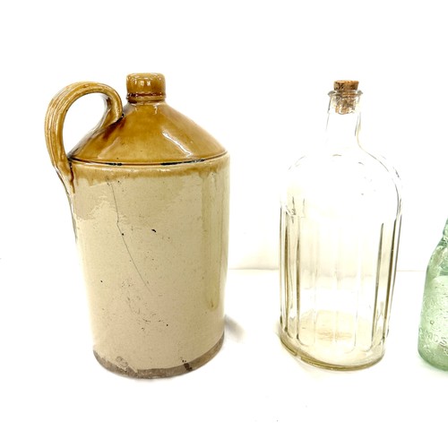 71 - Vintage poison bottle, earthenware bottle, codd bottle and a advertising bottle