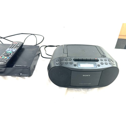 22 - Selection of electrical items includes panasonic dmr ex97, sony cassette recorder, untested