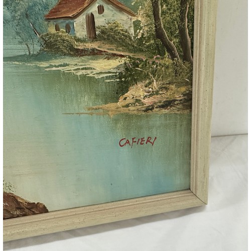 10 - Signed framed painting, signed I Cafieir measures approximately 21 inches wide 19 inches tall