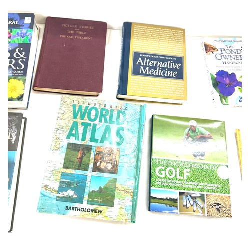 85 - Selection of assorted books includes gardening, golf, bible etc