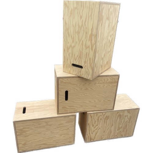 581 - Set of four wooden display boxes, each measures approximately 26 inches wide 14 inches depth 18 inch... 