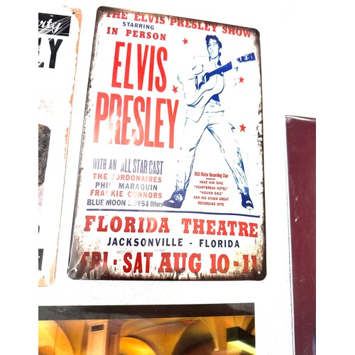 11 - Selection of assorted metal signs includes Elvis etc
