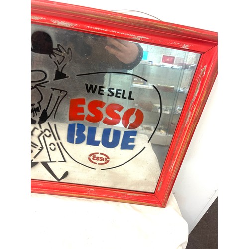 33 - Esso blue advertising mirror measures approximately 19 inches tall 23 inches wide