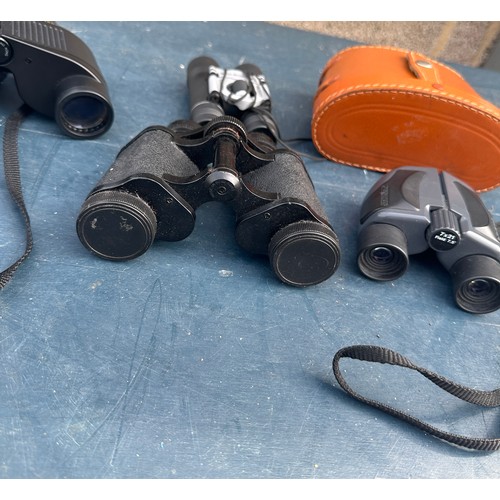 77 - 4 Pairs of binoculars includes miranda 8x32, regent 8x10, folding small binoculars etc