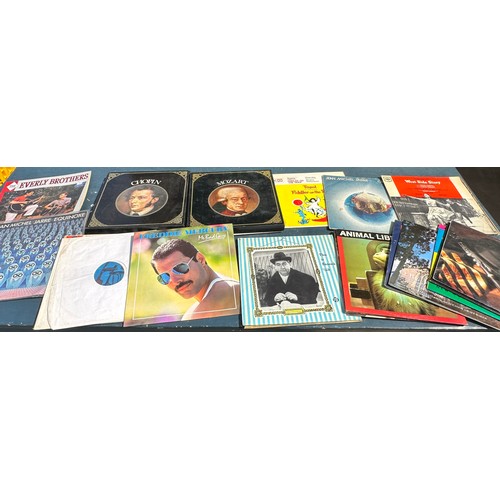 75 - Selection of assorted records includes Animal lbary, Mozar, everly brother etc