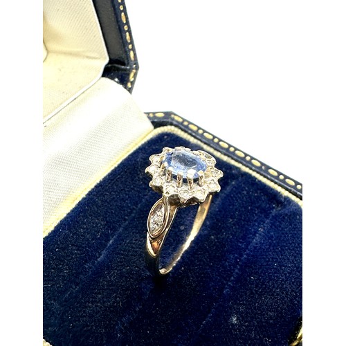 329 - 9ct gold sapphire & diamond dress ring (1.8g)