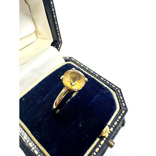 313 - 9ct gold citrine statement ring (2.2g)